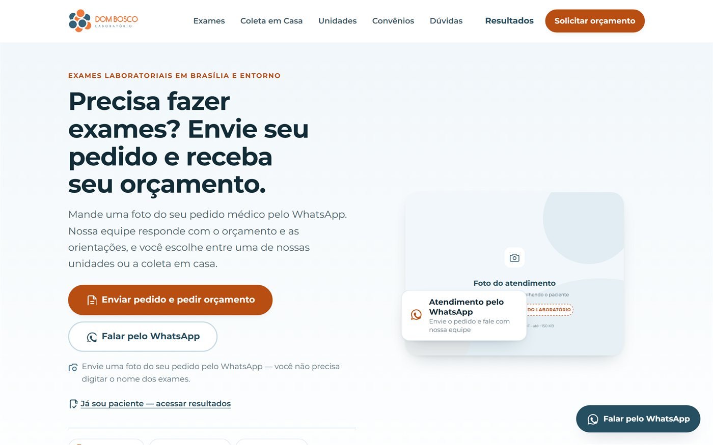Site do Laboratório Dom Bosco exibido em um notebook